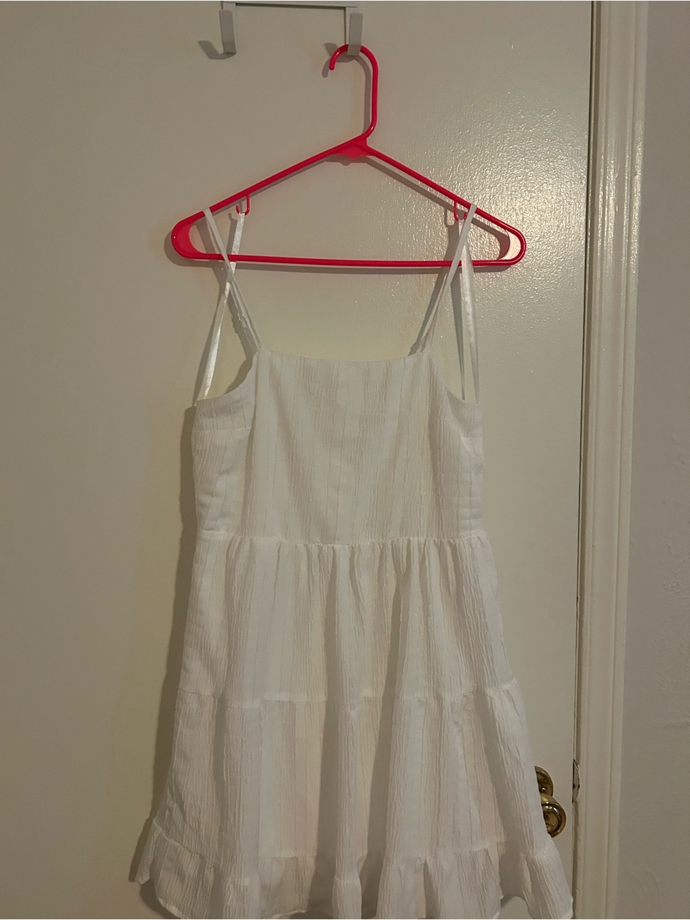 White Tiered Sundress with Spaghetti Straps